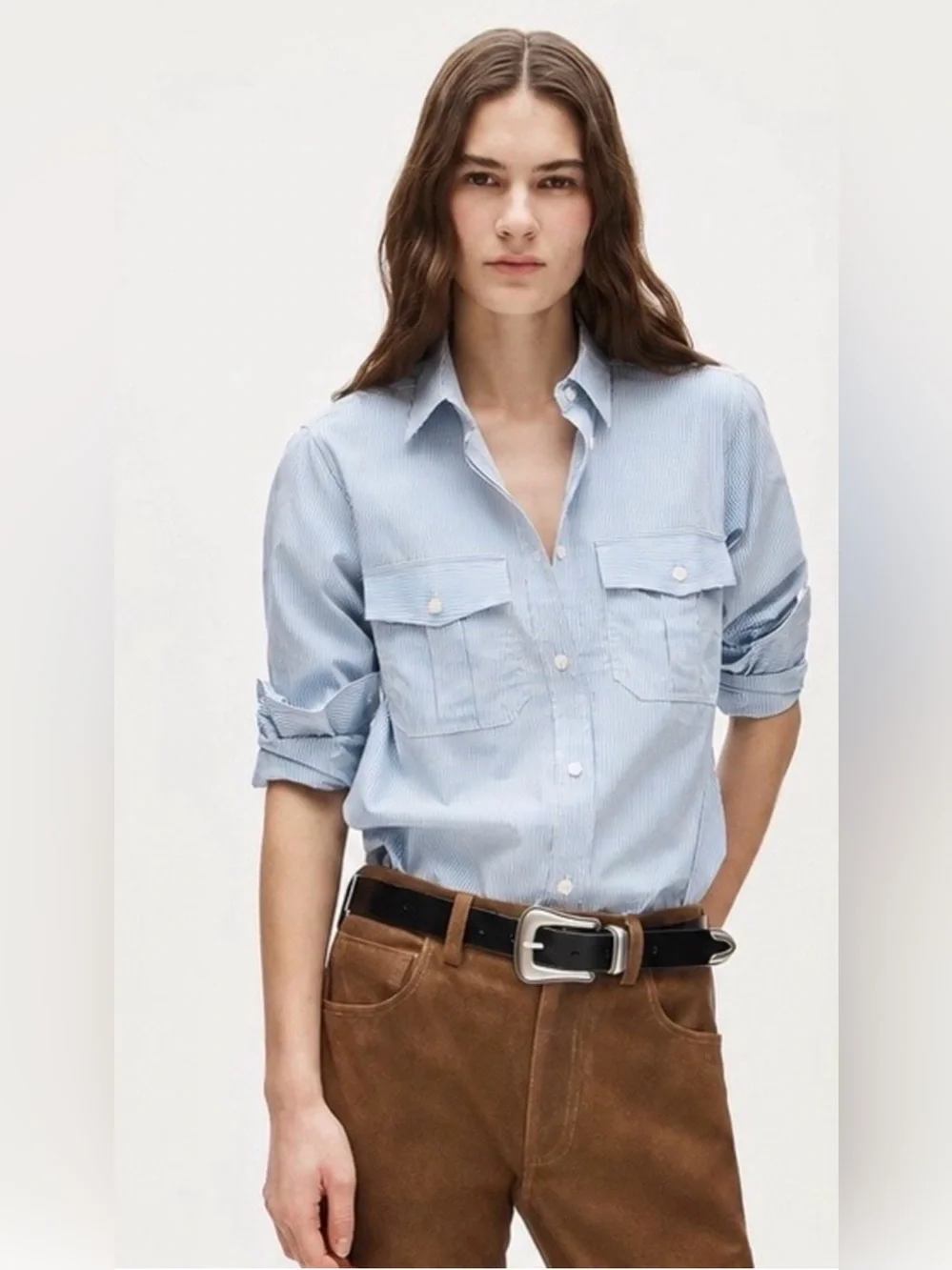 J.Crew Jules classic-fit stripe shirt in blue and white